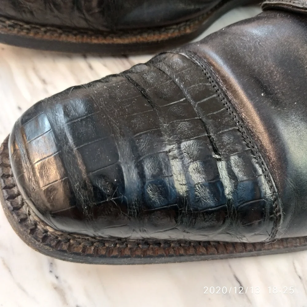 Barney mens aligatos shoes black‎ sz10.5